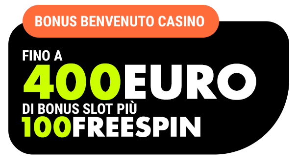 Fino a 400€ di Bonus Slot* più 100 FREESPIN